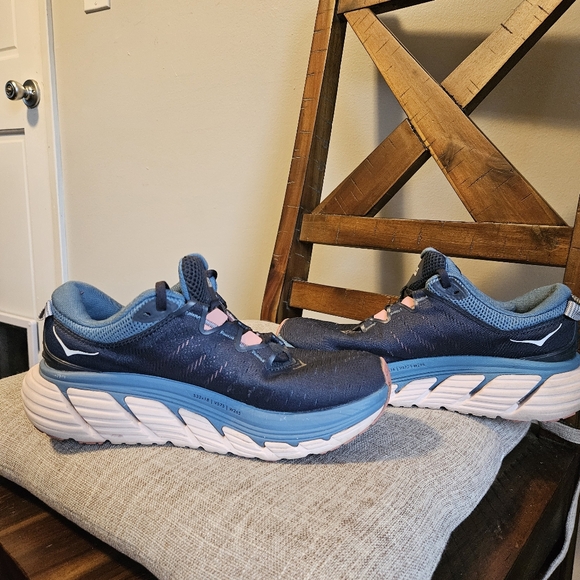 Hoka One One Gaviota 3 Women's Athletic Shoes Dark Blue Light Pink Size 7D - Picture 8 of 10